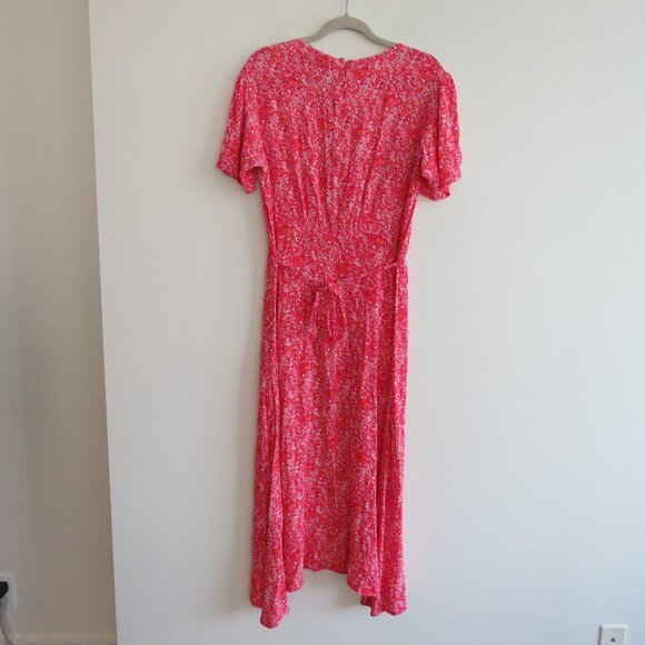 FAITHFULL THE BRAND Raphaela Midi Dress in Almona Floral Print Pink - Size US 8 - Picture 8 of 13